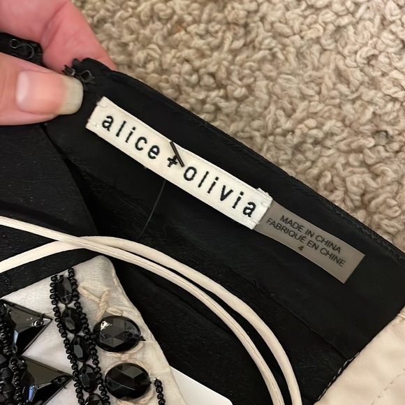 Alice + Olivia beaded strapless wide leg high waist jumpsuit it’s 4 NWT - Picture 9 of 15